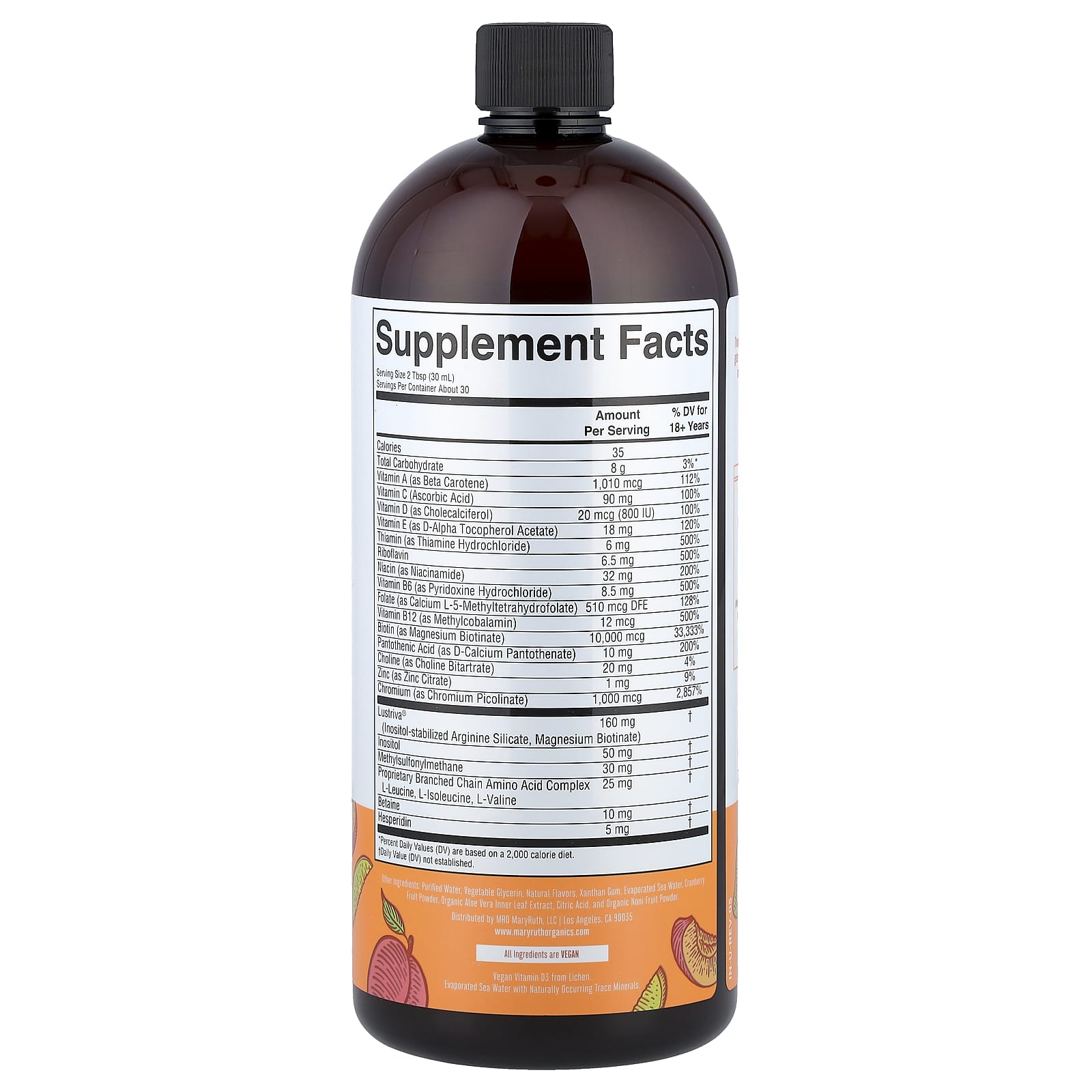 ماري روثس, فيتامينات زيت متعددة + لنمو الشعر، بنكهة الخوخ والمانجو، 30 أونصة زيت (887 مل)