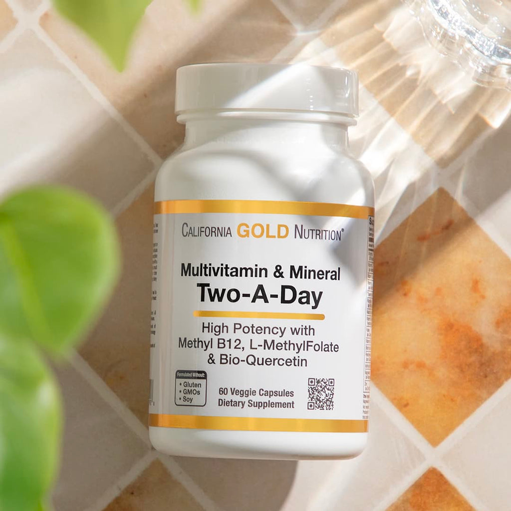 كاليفورنيا غولد نيوتريشن‏, منتج متعدد الفيتامينات المعزز بميثيل ب12، وفيتامين ج، ول-فولات ميثيل، والكيرسيتين سيميوم، كبسولتين يوميا، 60 كبسولة نباتية